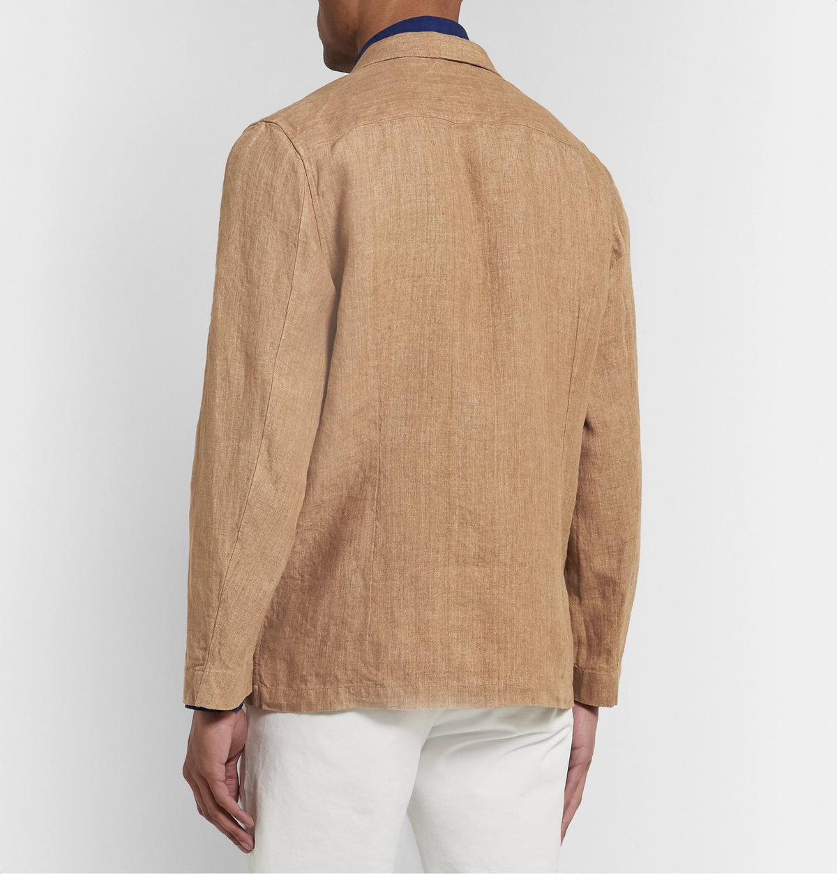 Unstructured Linen Jackets - Tan