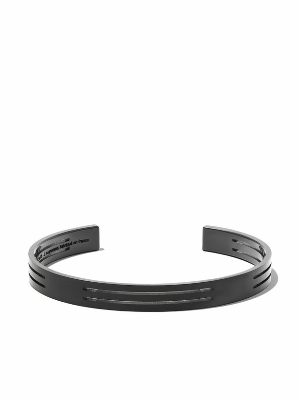 Photo: Le Gramme Titanium Le 9g Brushed Punched Ribbon Bracelet