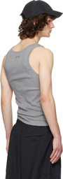VETEMENTS Gray Biker Cross Logo Tank Top