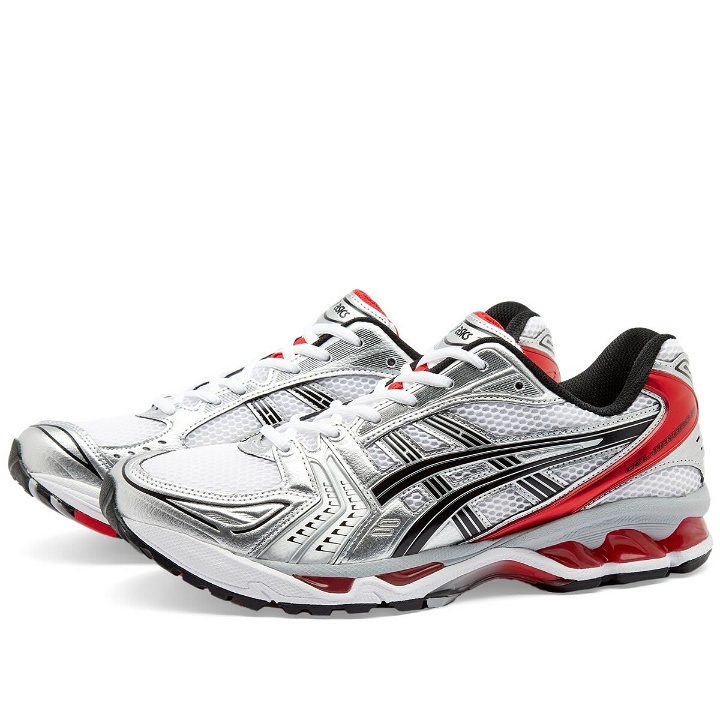 Photo: Asics Men's Gel-Kayano 14 Sneakers in White/Classic Red