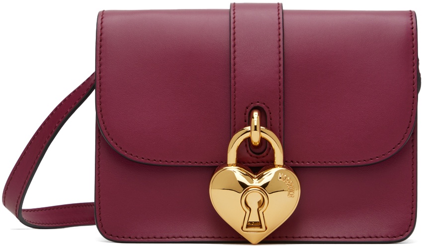 Moschino Purple Heart Lock Shoulder Bag Moschino