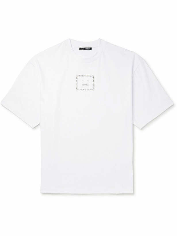 Photo: Acne Studios - Exford Logo-Embellished Cotton-Blend Jersey T-shirt - White