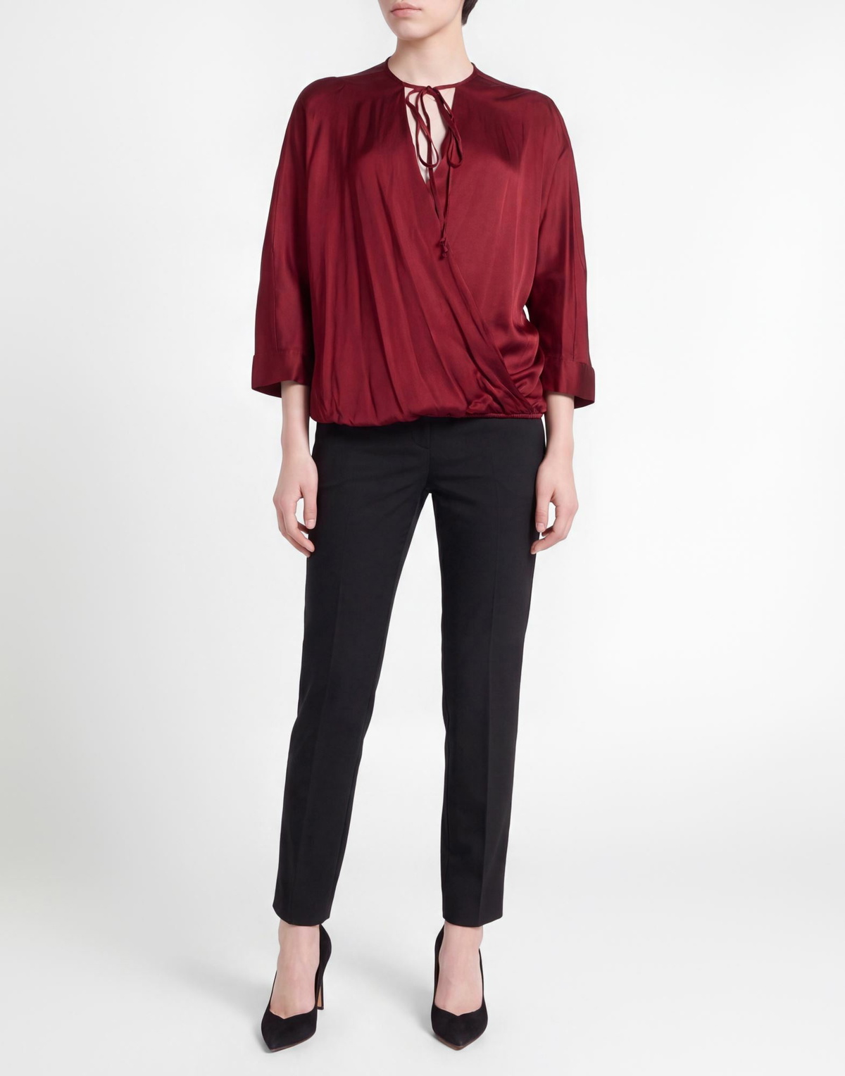 Manila Grace Womens Top Burgundy