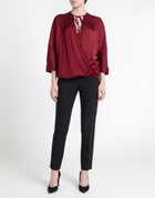 Manila Grace Womens Top Burgundy