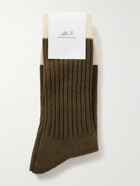 Mr P. - Two-Tone Recycled Cotton-Blend Socks