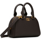 Valentino Garavani Brown Mini VLogo Signature Bowling Bag