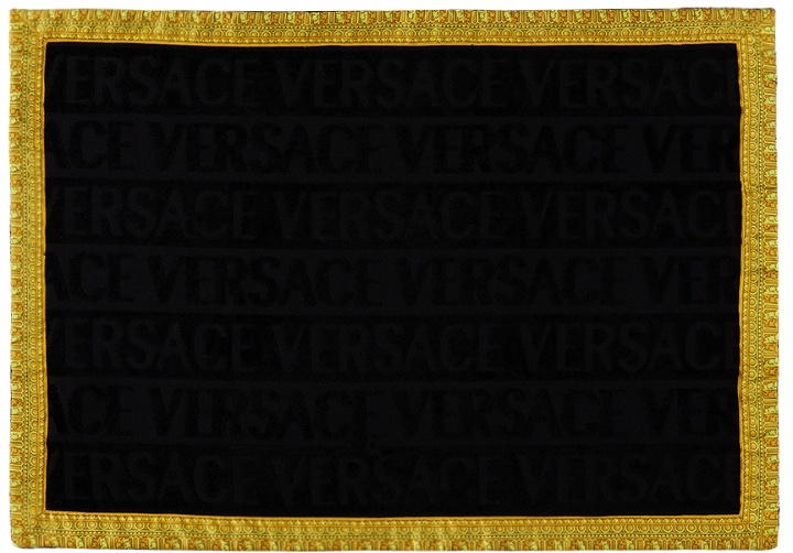 Photo: Versace Black Logo Bath Mat