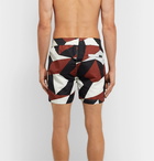 Frescobol Carioca - Modernist Slim-Fit Mid-Length Printed Swim Shorts - Burgundy