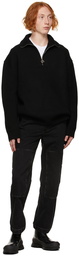 Solid Homme Black Half-Zip Sweater