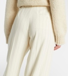 Ralph Lauren Collection Striped high-rise wool wide-leg pants