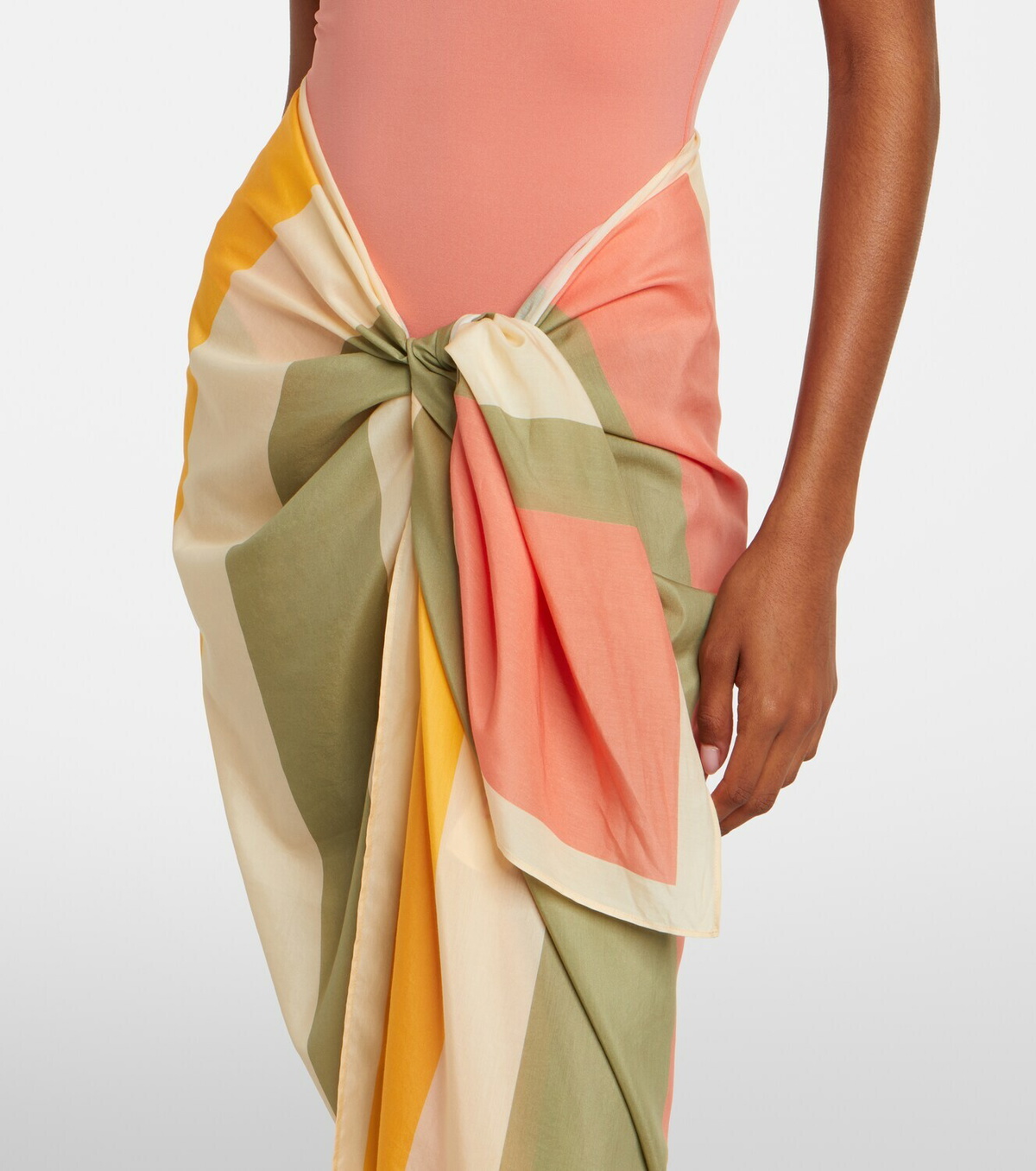 Eres Croquant striped cotton and silk beach cover-up