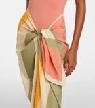 Eres Croquant striped cotton and silk beach cover-up
