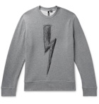 Neil Barrett - Embroidered Loopback Cotton-Jersey Sweatshirt - Men - Gray