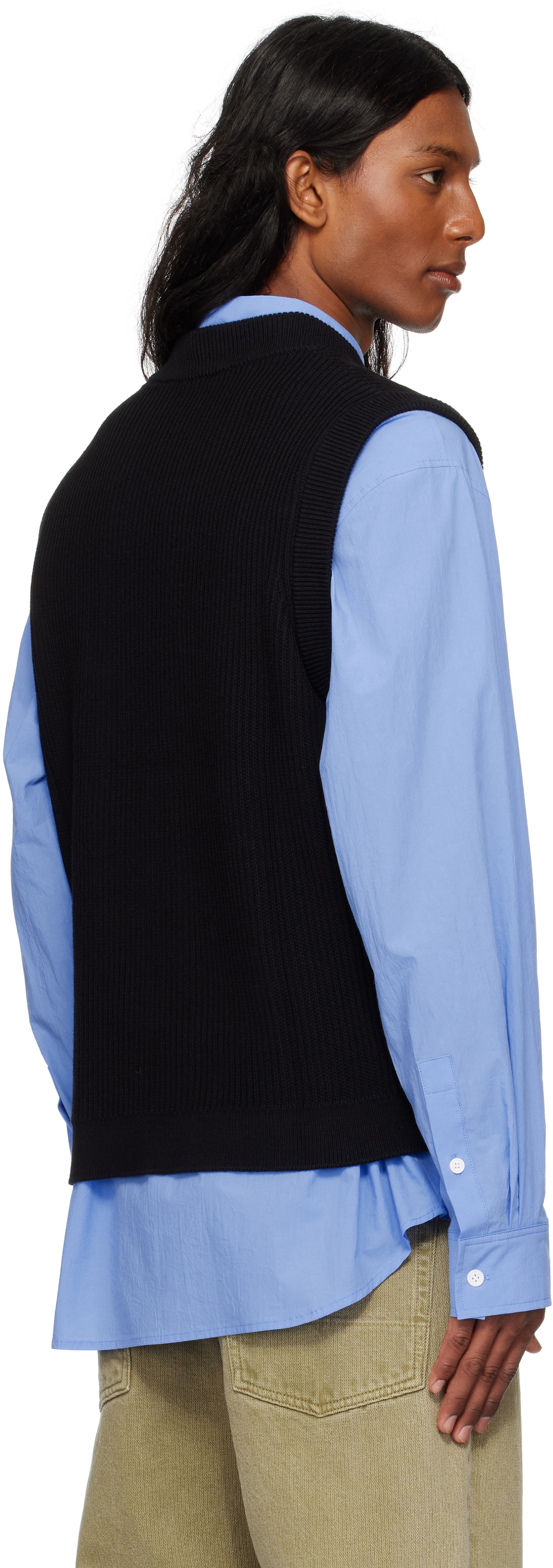 Maison Kitsuné Black 'Maison Kitsuné' Handwriting Ribbed Vest
