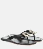 Roger Vivier Embellished leather thong sandals