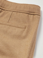 Zegna - Tapered Pleated Camel Hair and Cotton-Blend Sweatpants - Brown