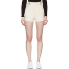 Courreges Ivory Button Belt Shorts