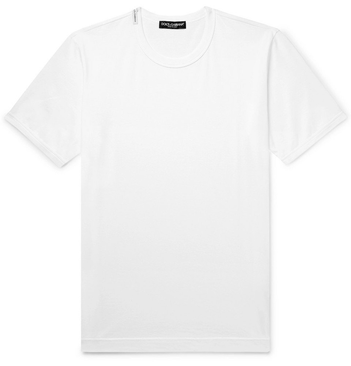 Photo: Dolce & Gabbana - Cotton-Jersey T-Shirt - Men - White
