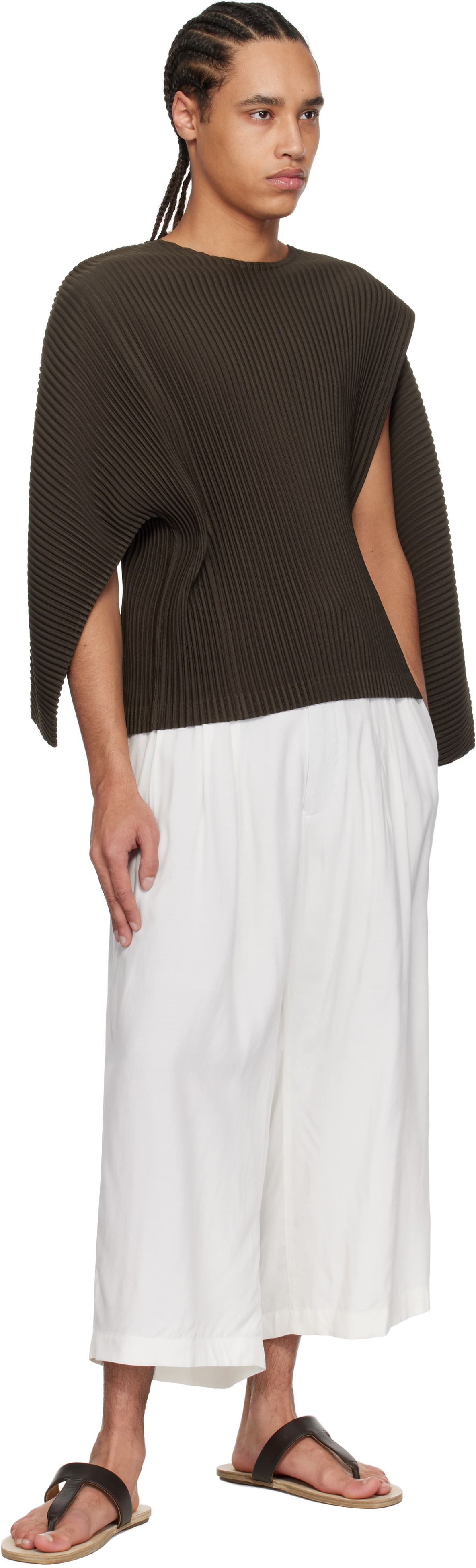HOMME PLISSÉ ISSEY MIYAKE Brown Turbine T-shirt Homme Plisse Issey