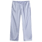 SKIMS Women's Woven Shine Pant With Lace in Powder Blue Stripe