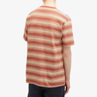 Norse Projects Men's Johannes Spaced Stripe T-Shirt in Red Ochre