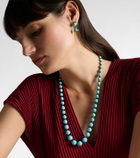 Ileana Makri Beaded necklace with turquoise and diamonds