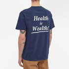 Sporty & Rich Men's Health Is Wealth T-Shirt in Navy/White