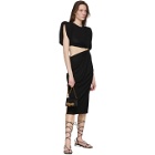 Versace Black Sculptural Shoulder Cut-Out Dress