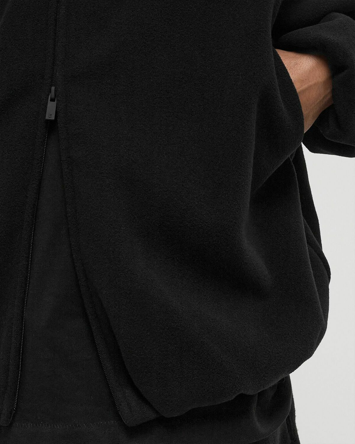 Fear of God Essentials BRUSHED HOODED BOMBER Black Mens Zipper