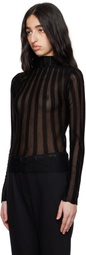 REMAIN Birger Christensen Black Fine Knit Long Sleeve Top
