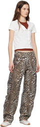 GANNI Beige & Brown Heavy Fleece Lounge Pants