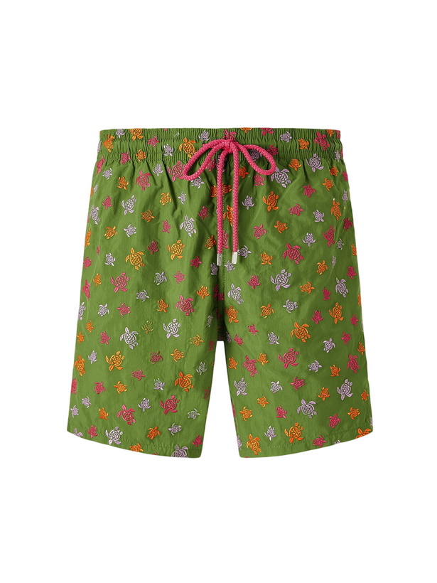 Photo: Vilebrequin - Mistral Embroidered Straight-Leg Swim Shorts - Green