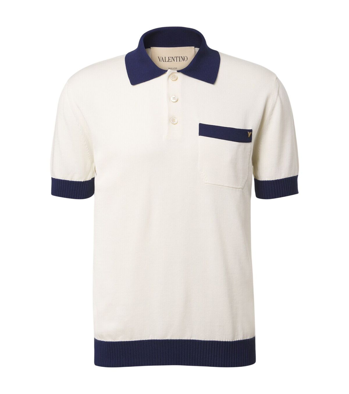 Valentino Men's Cotton Poplin Vacation Shirt in Navy Valentino