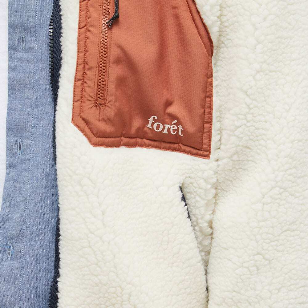 Foret Men's Aurora Sherpa Fleece Jacket in Cloud/Brick Foret