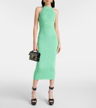 Balmain Monogram openwork midi dress