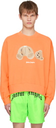 Palm Angels Orange Bear Sweatshirt