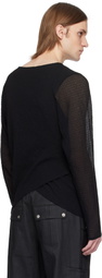 Omar Afridi Black Draped Long Sleeve T-shirt