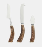 Lorenzi Milano Stag antler cheese knife set