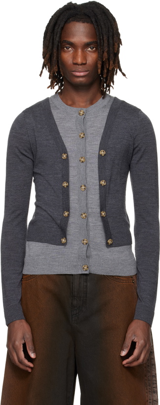 Photo: EGONlab Gray Illusion Layered Cardigan