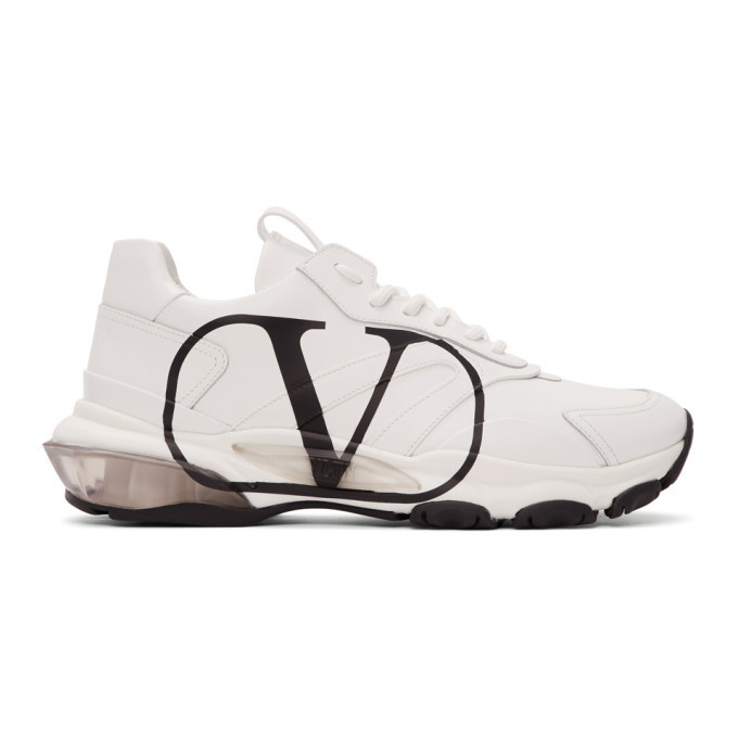 Photo: Valentino White Valentino Garavani V-Logo Bounce Sneakers