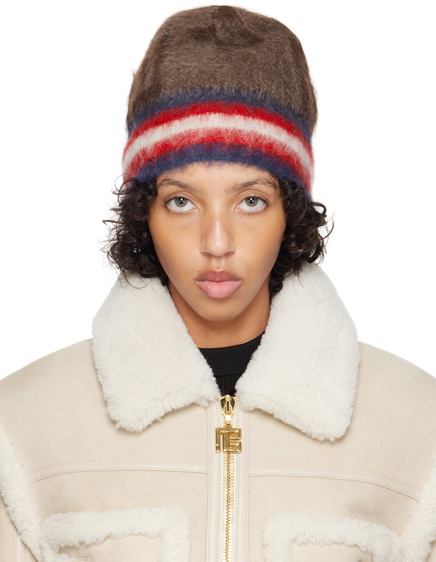 Photo: Balmain Brown Brushed Beanie