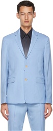 Fendi Blue Virgin Wool Detachable Collar Blazer