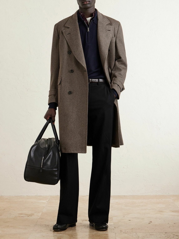 Photo: Thom Sweeney - Double-Breasted Wool-Twill Overcoat - Brown
