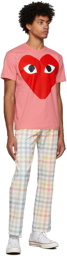 COMME des GARÇONS PLAY Pink Big Red Heart T-Shirt