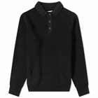 Corridor Men's Long Sleeve Slouchy Knit Polo Shirt in Black