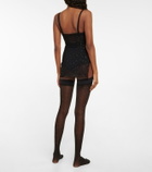 Oseree - Embellished over-the-knee socks