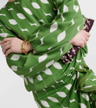 Dries Van Noten Printed silk-blend midi dress