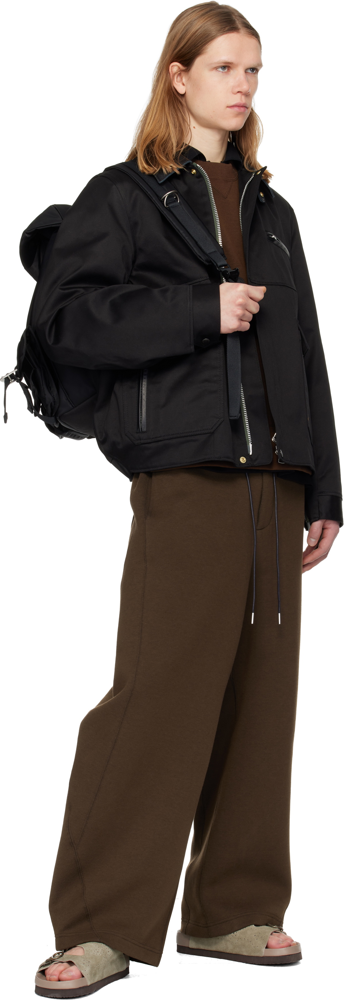 sacai Brown Sponge Sweatpants