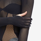 GCDS Women's Seamless Long Sleeve Bodysuit in Nero