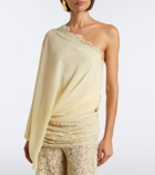 De La Vali Elia one-shoulder georgette top